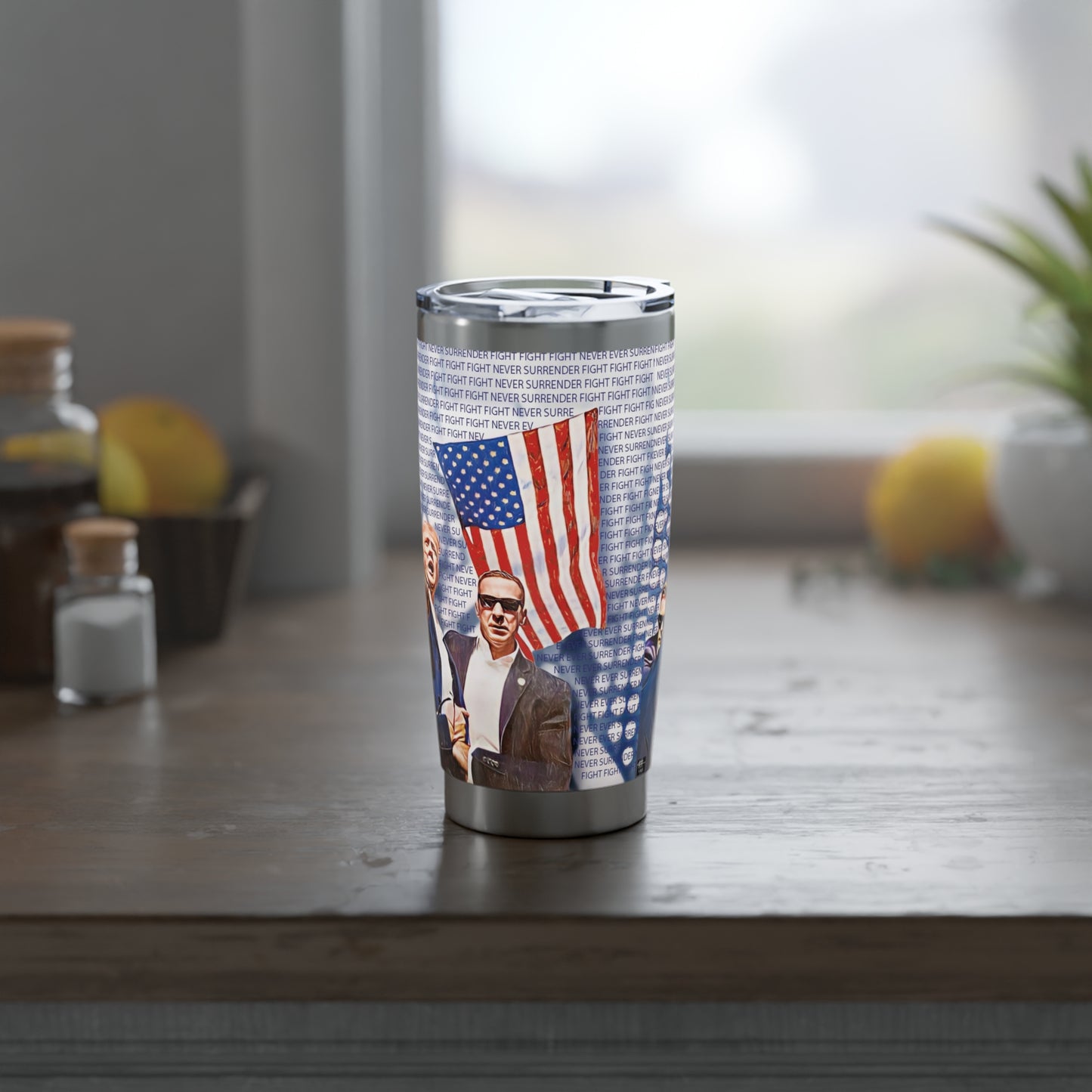 Vagabond 20oz Tumbler - Inspirational 'Never Surrender' Design for Adventurers