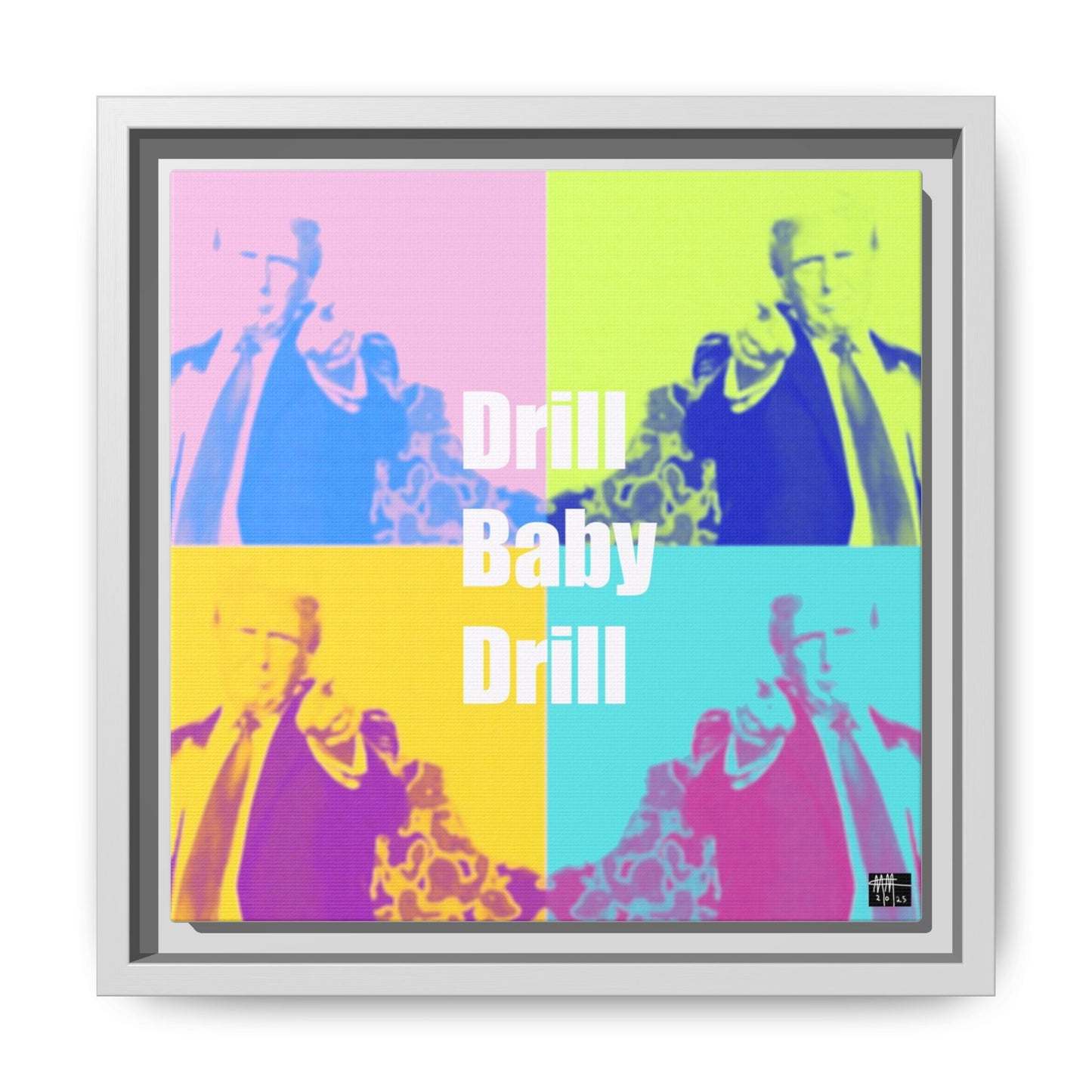 Trump's Inauguration words: 'Drill Baby Drill'  - Framed Canvas