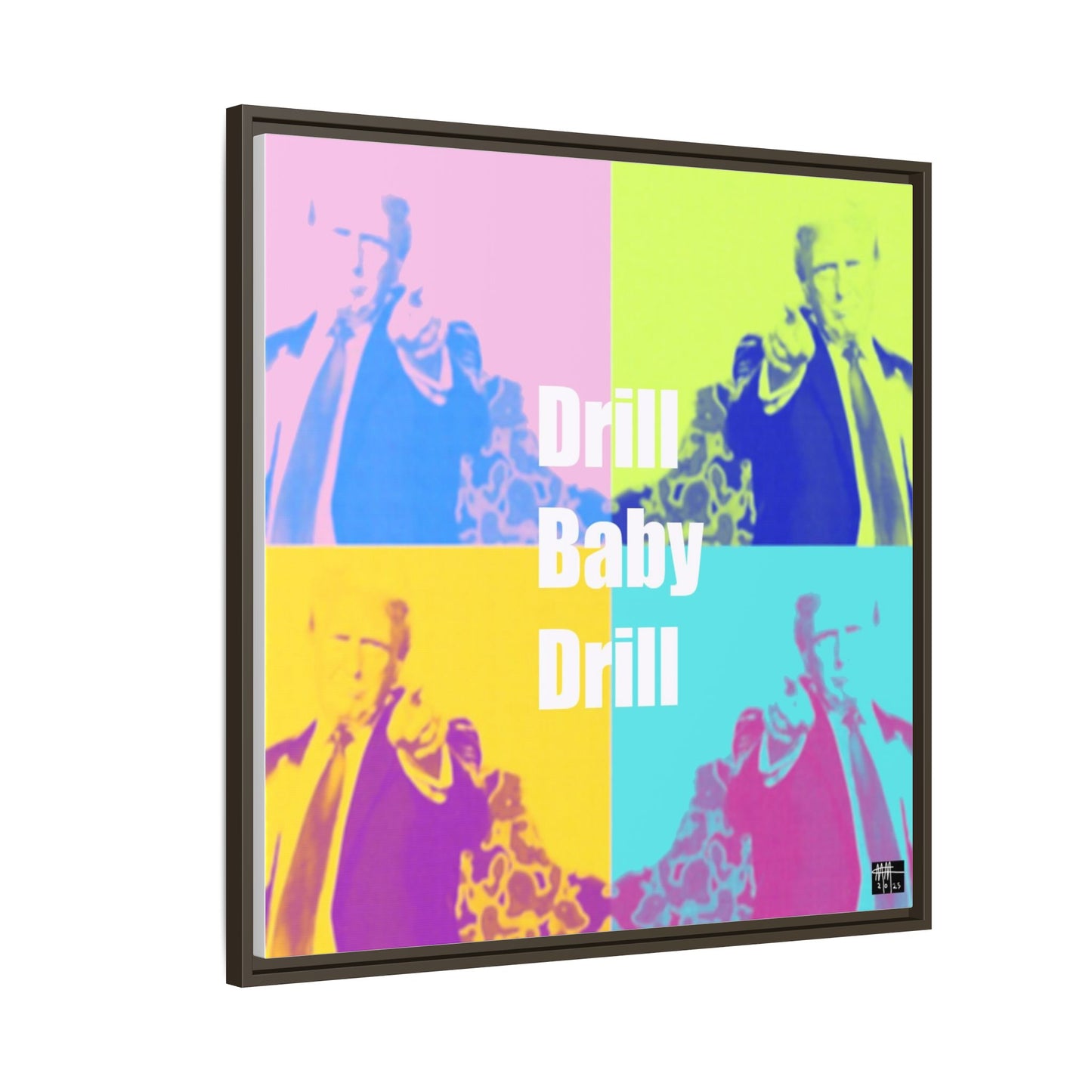 Trump's Inauguration words: 'Drill Baby Drill'  - Framed Canvas