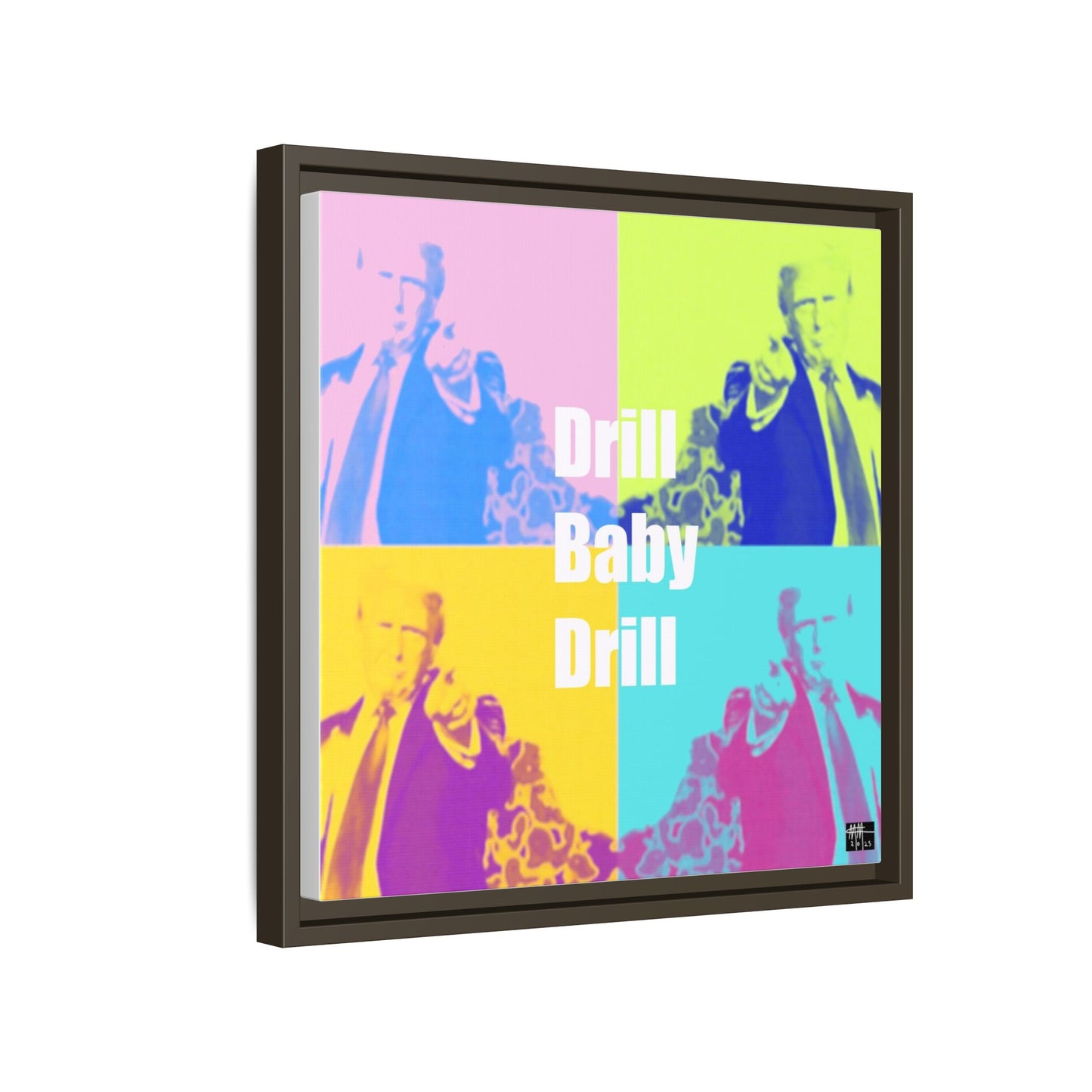 Trump's Inauguration words: 'Drill Baby Drill'  - Framed Canvas