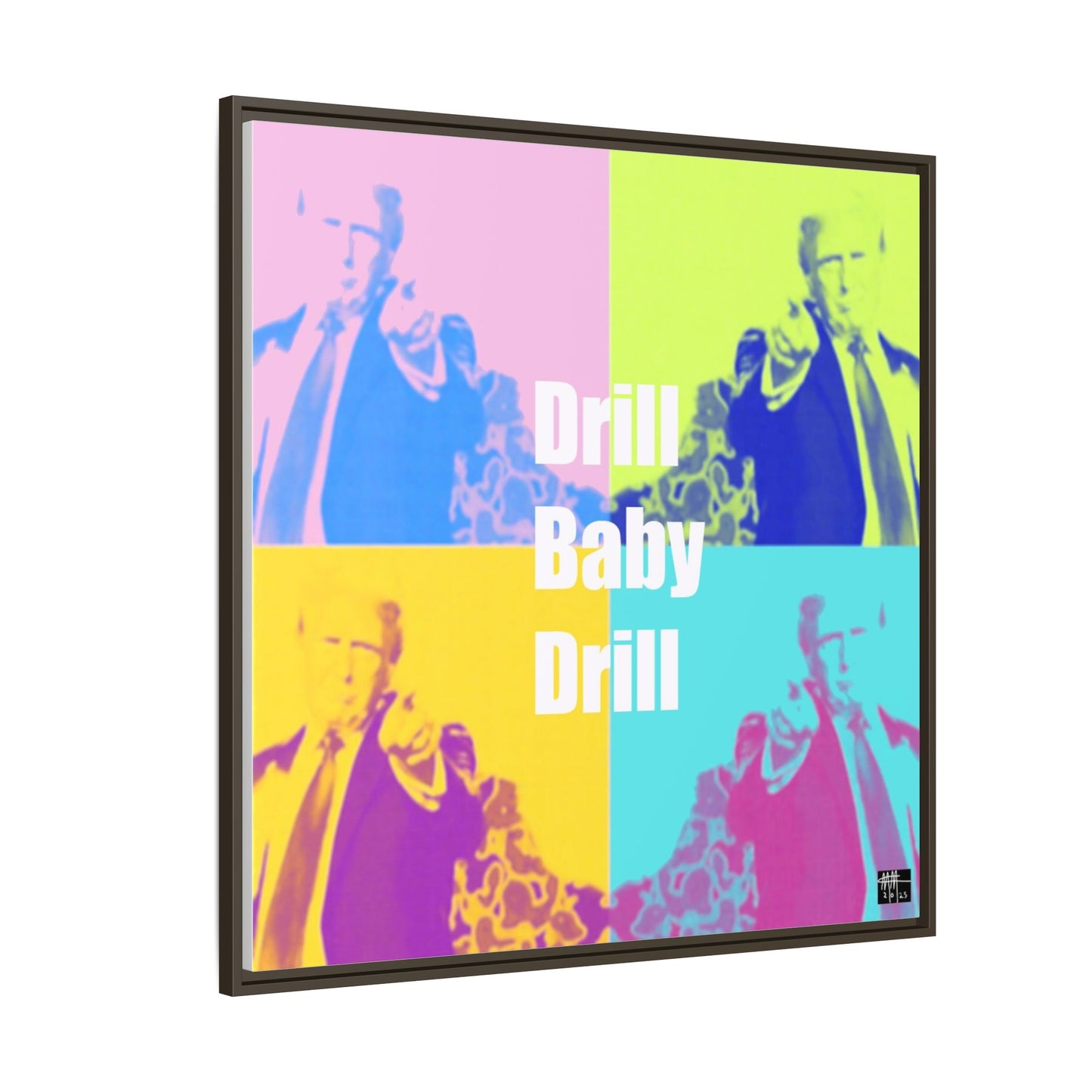 Trump's Inauguration words: 'Drill Baby Drill'  - Framed Canvas