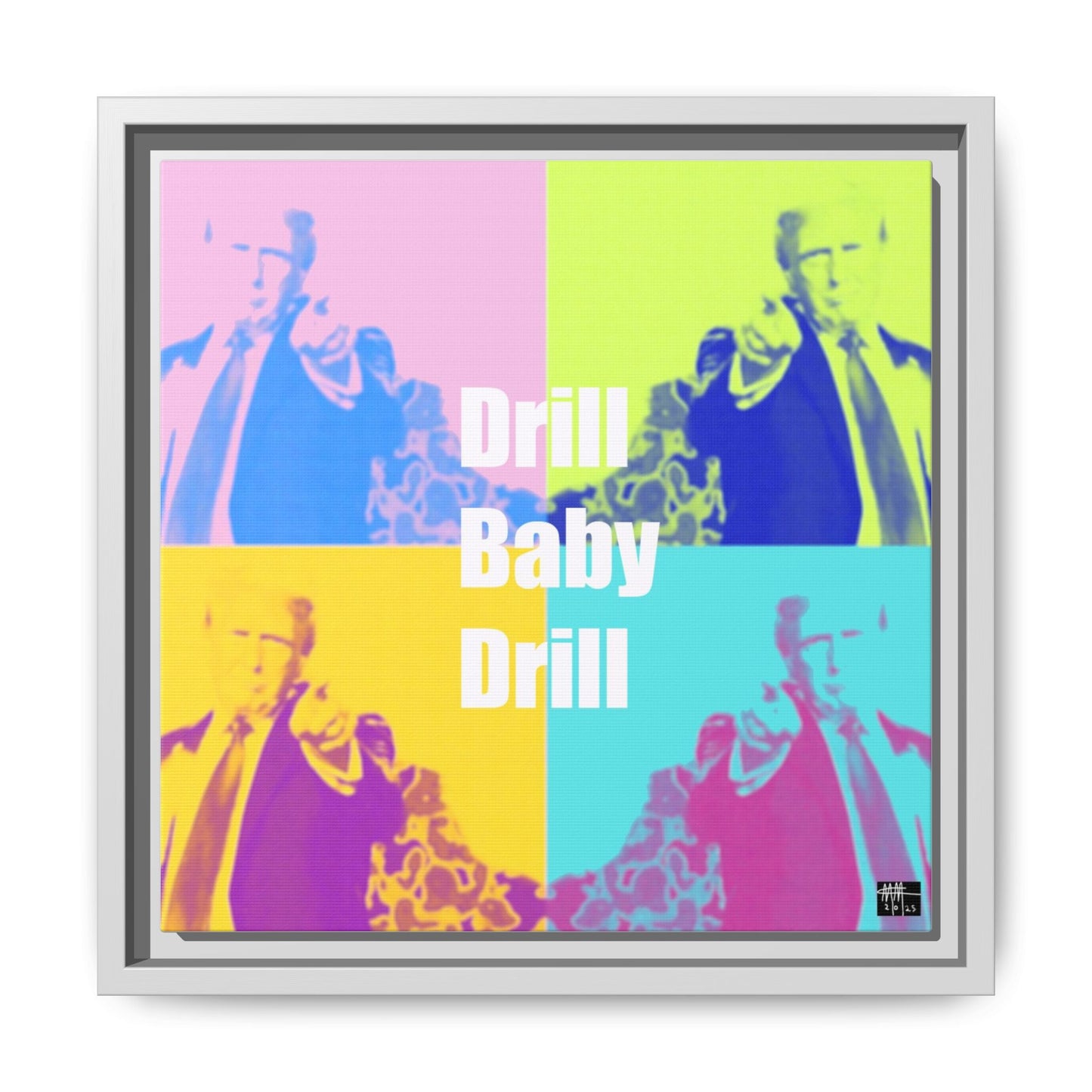 Trump's Inauguration words: 'Drill Baby Drill'  - Framed Canvas