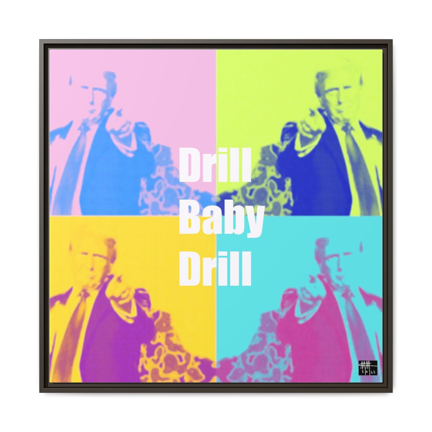 Trump's Inauguration words: 'Drill Baby Drill'  - Framed Canvas